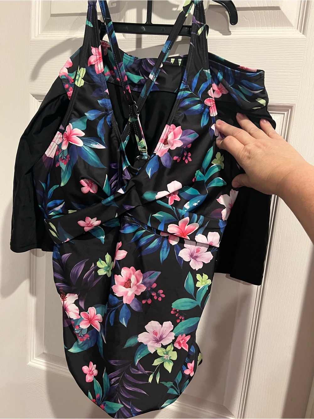 Black Floral One-Piece Swimsuit